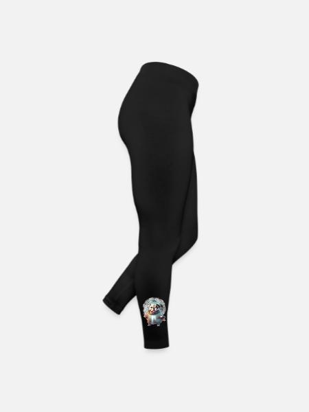 Bulldog Halloween Chien Chiens - Legging en jersey Femme - noir - Droite