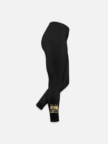 51st Birthday Man August Vintage 1972 Cassette - Women’s Jersey Leggings - black - Right