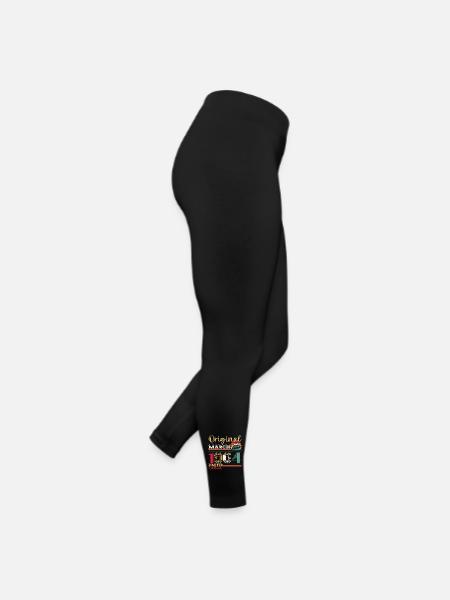 60th Birthday Husband March Vintage 1964 Cassette Tape - Women’s Jersey Leggings - black - Right