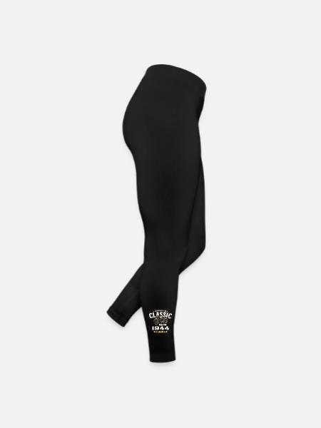 80. Geburtstag Vintage September 1944 Motorrad - Frauen Jersey Leggings - Schwarz - Rechts