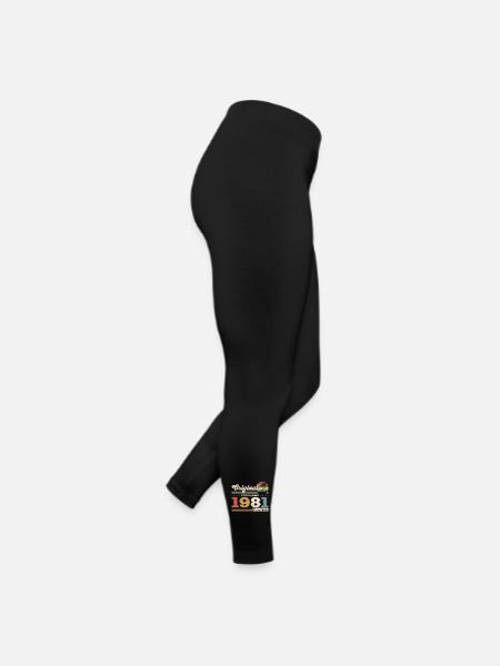 44th Birthday Gift Husband Original February 1981 - Women’s Jersey Leggings - black - Right