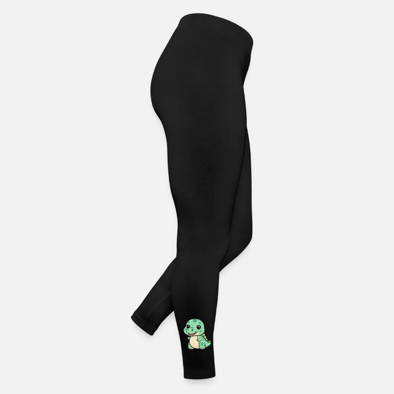 Mignon Dino avec un sourire - Vert Legging en jersey Femme