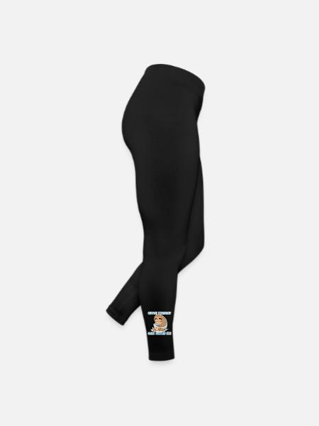 Guten Morgen Ganz dünnes Eis Faultier Spruch - Frauen Jersey Leggings - Schwarz - Rechts