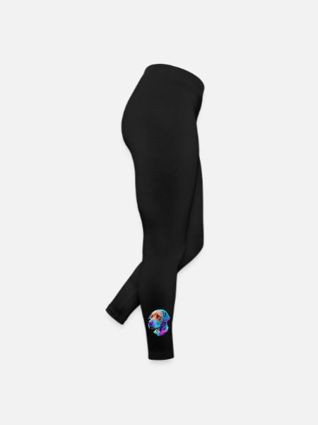 Farbenfrohe Labrador Hund Illustration Hundeliebe - Frauen Jersey Leggings - Schwarz - Rechts