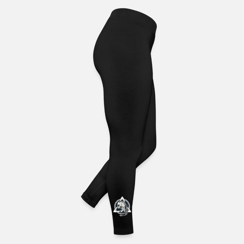 Occult Viking Witches Symbol Runes Skull Triskel Women’s Jersey Leggings