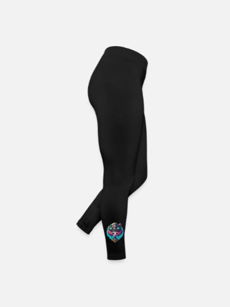 Lustiger Steampunk Pudel Vintage Hunde Design - Frauen Jersey Leggings - Schwarz - Rechts