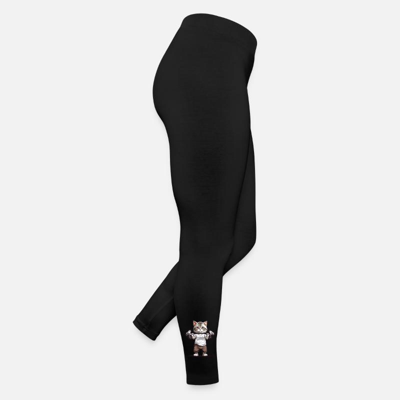 Drôle de chat de musculation avec conception d’haltères Legging en jersey Femme
