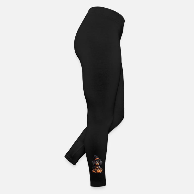 Teckel mignon Halloween chien amoureux Design Legging en jersey Femme