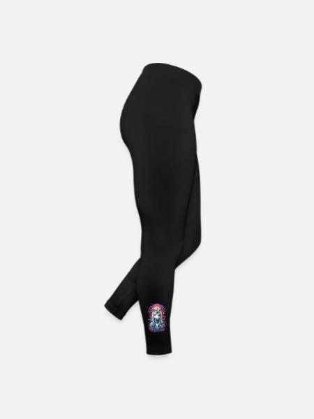 Pastel gothique Kawaii Licorne Streetwear Design - Legging en jersey Femme - noir - Droite