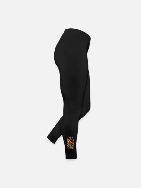 Bohemian Floral Vintage Aesthetic Streetwear - Women’s Jersey Leggings - black - Right