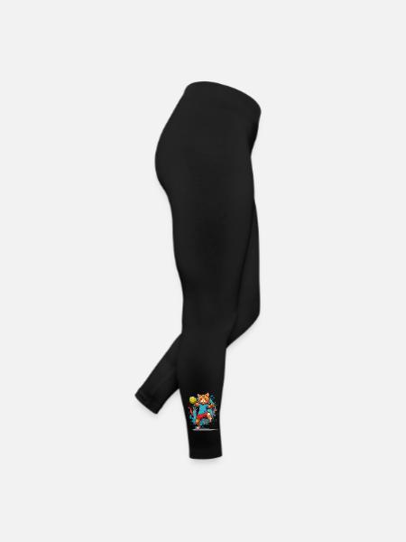 Handball Cat Iconic Streetwear Style - Women’s Jersey Leggings - black - Right