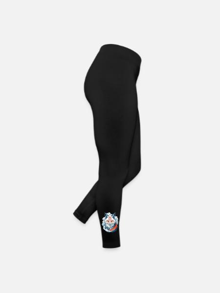 Masque Kitsune Japonais Anime Kawaii Renard Fantôme - Legging en jersey Femme - noir - Droite