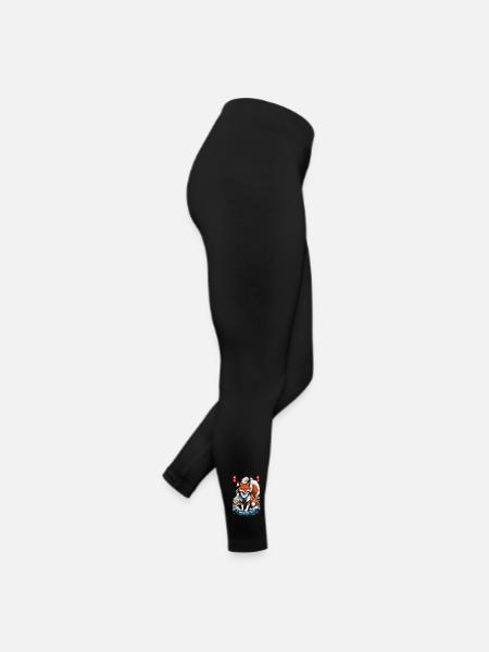 Ukiyo-E Kunst Stil Japanische Kitsune Fuchs - Frauen Jersey Leggings - Schwarz - Rechts