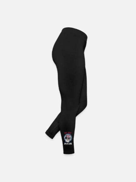 Amerikanischer Wikinger Nordische Wurzeln mit Boot - Frauen Jersey Leggings - Schwarz - Rechts