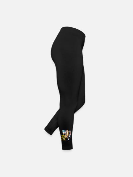 Grill Chill Refill Lustiges Bbq-wortspiel Retro - Frauen Jersey Leggings - Schwarz - Rechts