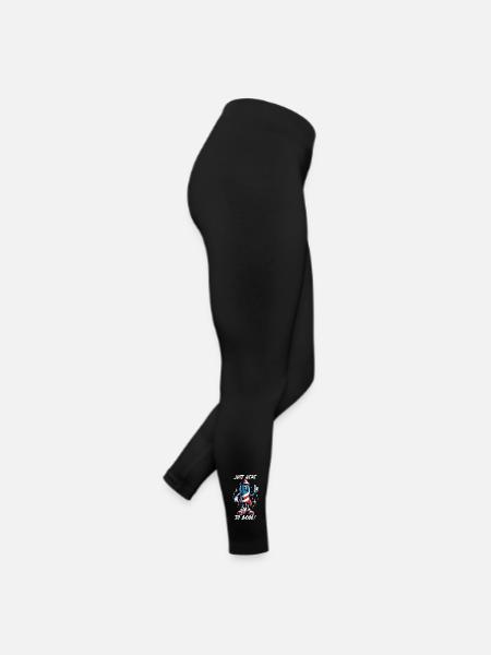 Hier Zu Knallen Amerikanische Flagge - Frauen Jersey Leggings - Schwarz - Rechts