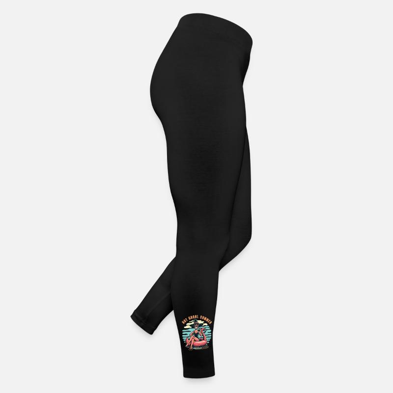 Hot Ghoul Summer Witch On Flamingo Women’s Jersey Leggings
