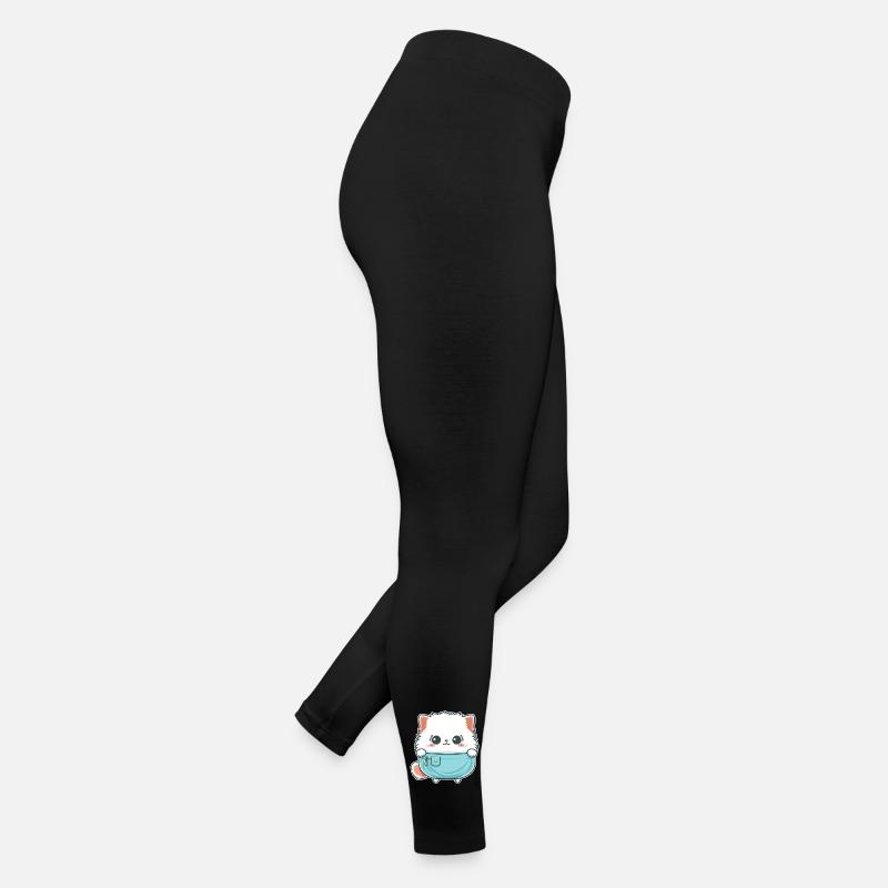 Mignon chat angora dans un sac Legging en jersey Femme