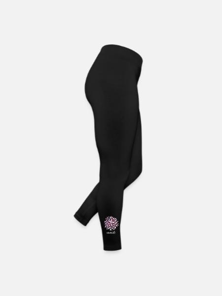 Namaste Yoga Lotus om Meditation chakra Energie sh - Frauen Jersey Leggings - Schwarz - Rechts