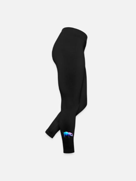 Farbenfrohes Schwein - Frauen Jersey Leggings - Schwarz - Rechts