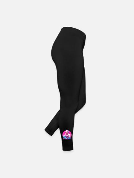 Fille avec des écouteurs - Legging en jersey Femme - noir - Droite
