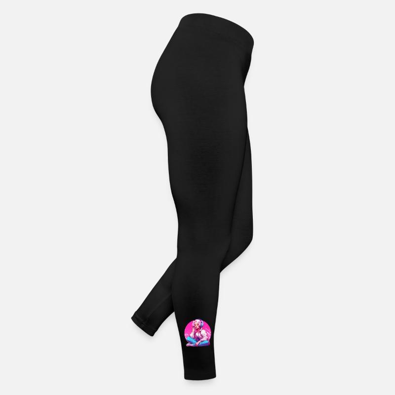 Mädchen mit Kopfhörern Frauen Jersey Leggings