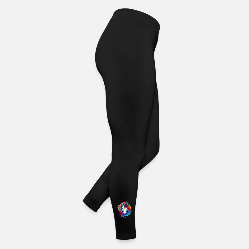 Licorne arc-en-ciel à crinière colorée Legging en jersey Femme