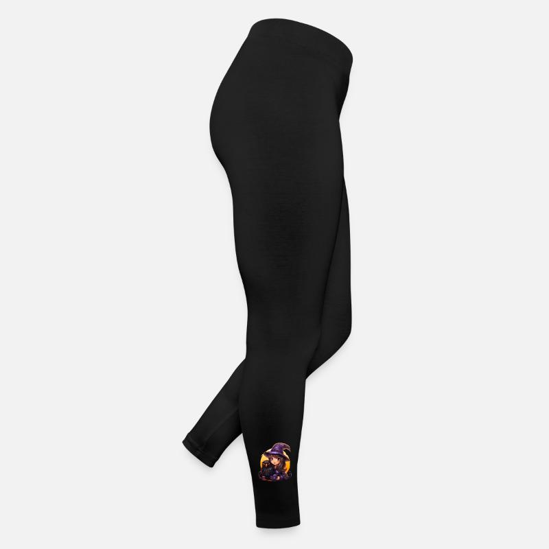 Mignonne petite sorcière avec corbeau Legging en jersey Femme