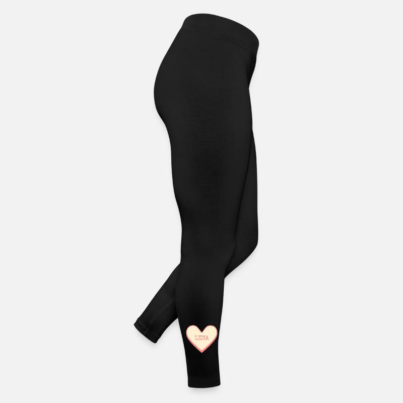 Lena Last name First name pink sugar heart Women’s Jersey Leggings