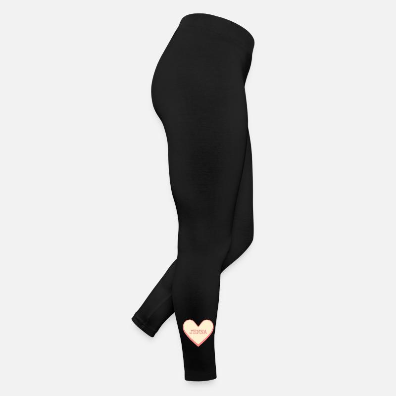 Jenna Last Name First Name Pink Sugar Heart Women’s Jersey Leggings