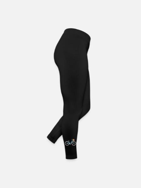 Fahrrad mit Blumen - Frauen Jersey Leggings - Schwarz - Rechts