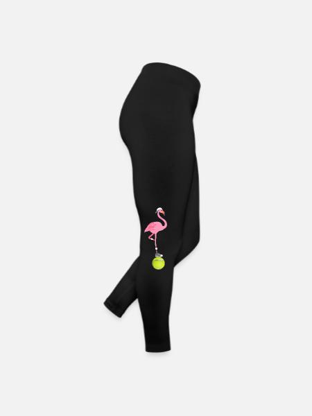 Flamant rose de tennis - Legging en jersey Femme - noir - Droite