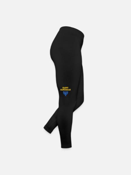 HAPPY HANUKKAH - Frauen Jersey Leggings - Schwarz - Rechts