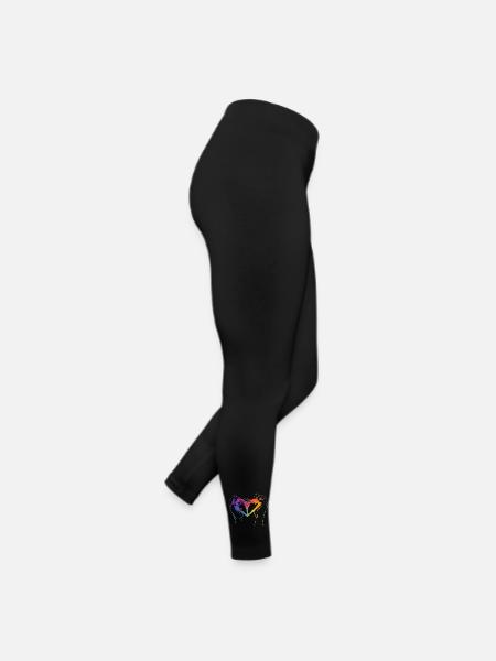 Heart ripped apart in rainbow colors for pride - Women’s Jersey Leggings - black