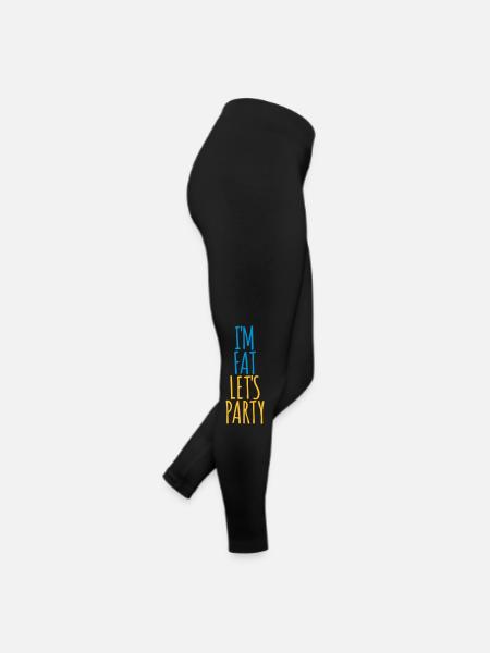 at the fat lets party - Women’s Jersey Leggings - black - Right