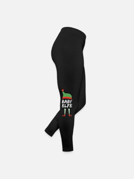Weihnachten Baby Elfe Geschenk Kind Kinder - Frauen Jersey Leggings - Schwarz - Rechts