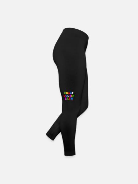 Crazy cousin crew - Frauen Jersey Leggings - Schwarz - Rechts