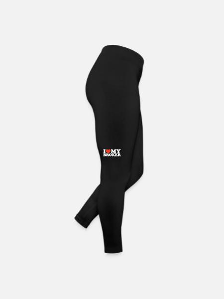 J’aime ma chemise Broker Heart - Legging en jersey Femme - noir - Droite