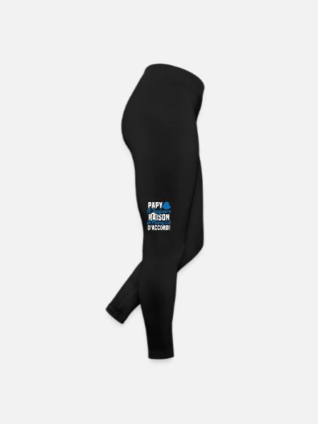 Papy A Toujours Raison Drôle Grand Père Humour - Legging en jersey Femme - noir - Droite