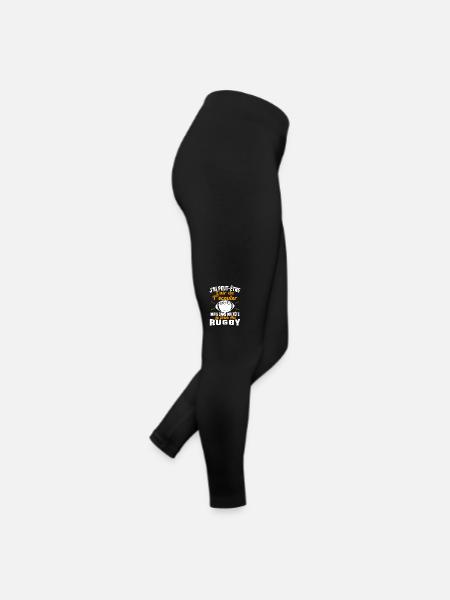 Dans ma tête je joue au rugby, Humour Cadeau Rugby - Legging en jersey Femme - noir - Droite