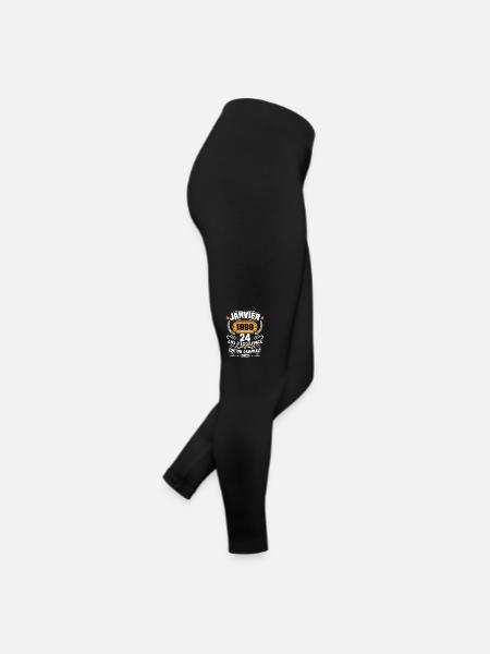 Birthday Gift 24 Years January 1999 Vintage - Women’s Jersey Leggings - black - Right