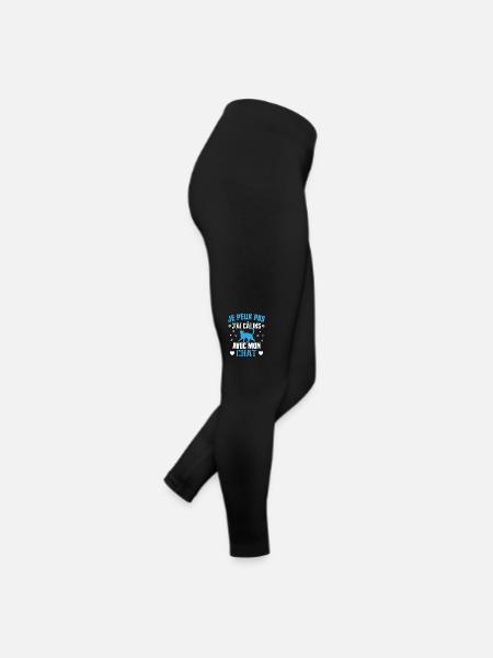 je peux pas j'ai câlins avec mon chat Cadeau - Legging en jersey Femme - noir - Droite