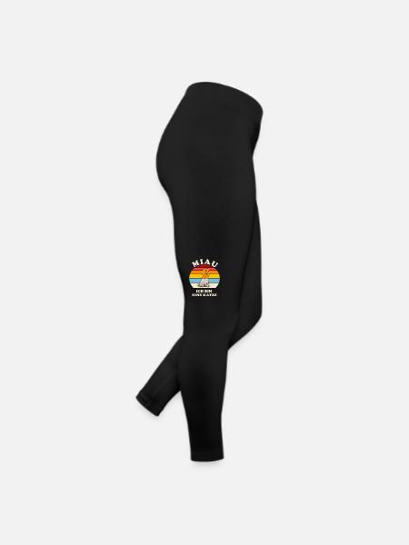 Miau ! Hund als Katze mit Papiertüte übern Kopf - Frauen Jersey Leggings - Schwarz - Rechts