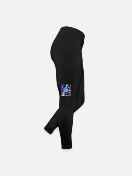 Japanese Floral Pattern Chrysanthemum Cherry - Women’s Jersey Leggings - black - Right