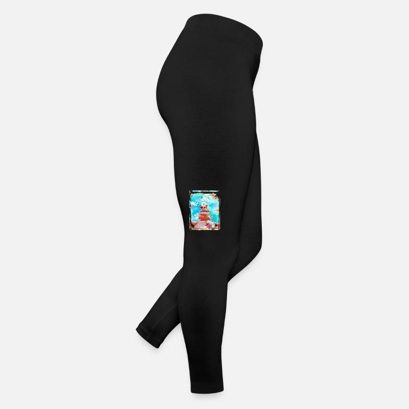 Japan Zen Buddhism Balancing Stones Rocks Cherry Women’s Jersey Leggings