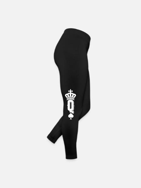 Queen King Crown Heart Spades Pair Gift - Women’s Jersey Leggings - black - Right