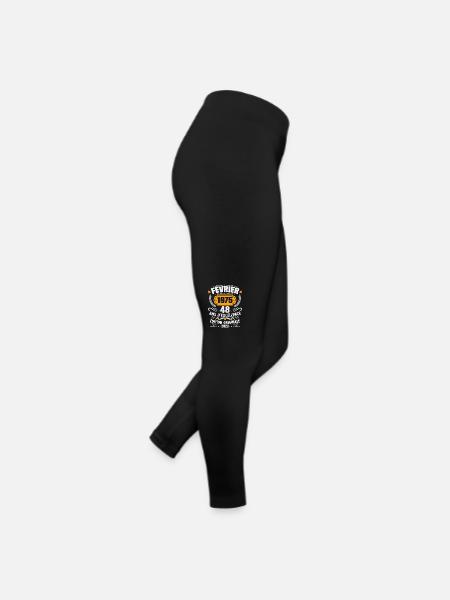 Cadeau D'anniversaire 48 Ans Février 1975 Vintage - Legging en jersey Femme - noir - Droite