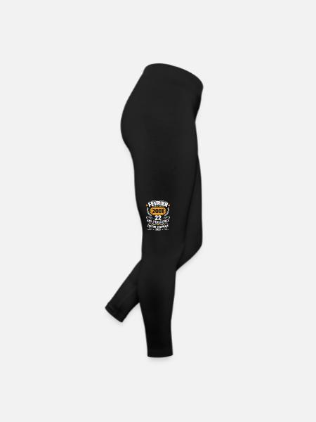 Cadeau D'anniversaire 22 Ans Février 2001 Vintage - Legging en jersey Femme - noir - Droite