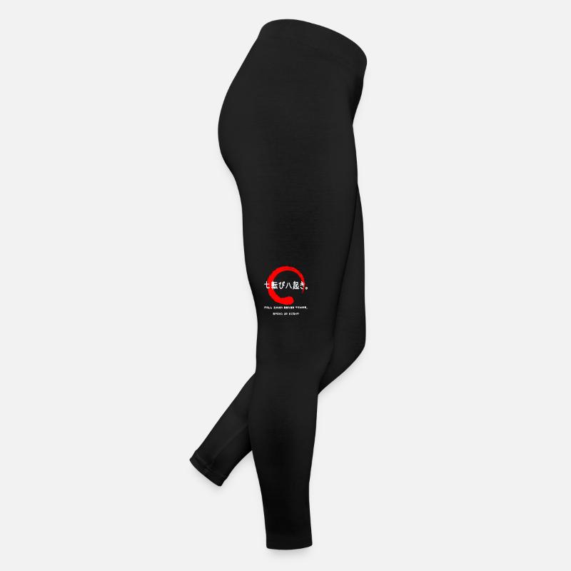 Fallen Sie siebenmal herunter Japanische Zitat-Kanji-Wörter Frauen Jersey Leggings