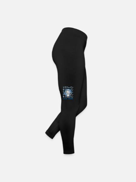 Daruma Japanisches Glückssymbol Wort Kanji Liebe - Frauen Jersey Leggings - Schwarz - Rechts